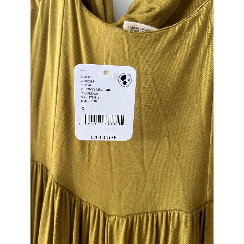 Free People Beach Harlow Gold One Piece Boho Wide Leg Jumpsuit NWT Size S - Picture 4 of 7